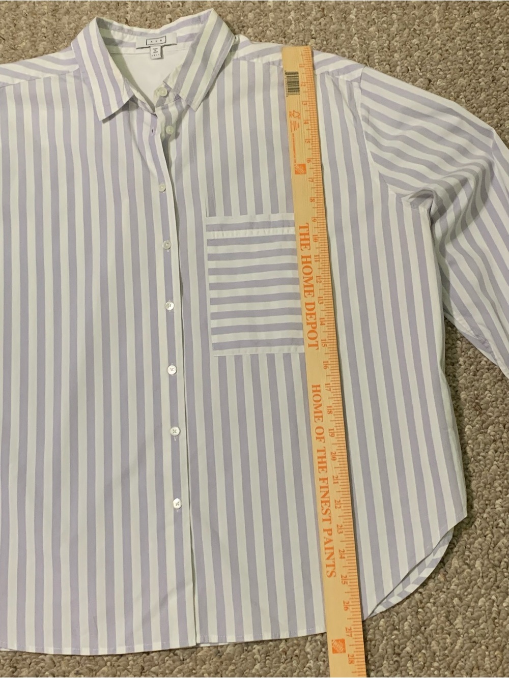 AYR The Deep End classic button down in lavender stripe - Picture 11 of 12